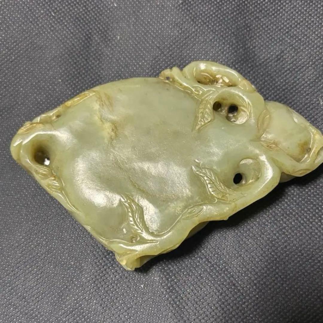 中国古美術品　清の時代　和田青玉 砡　筆洗　蘇工　188g