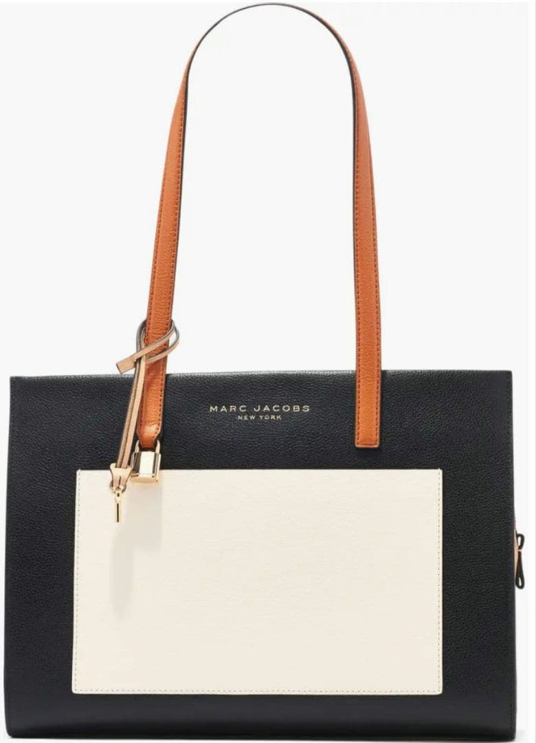 MARC JACOBS ブラック/ホワイトPCケース内蔵 ビジネスバッグ