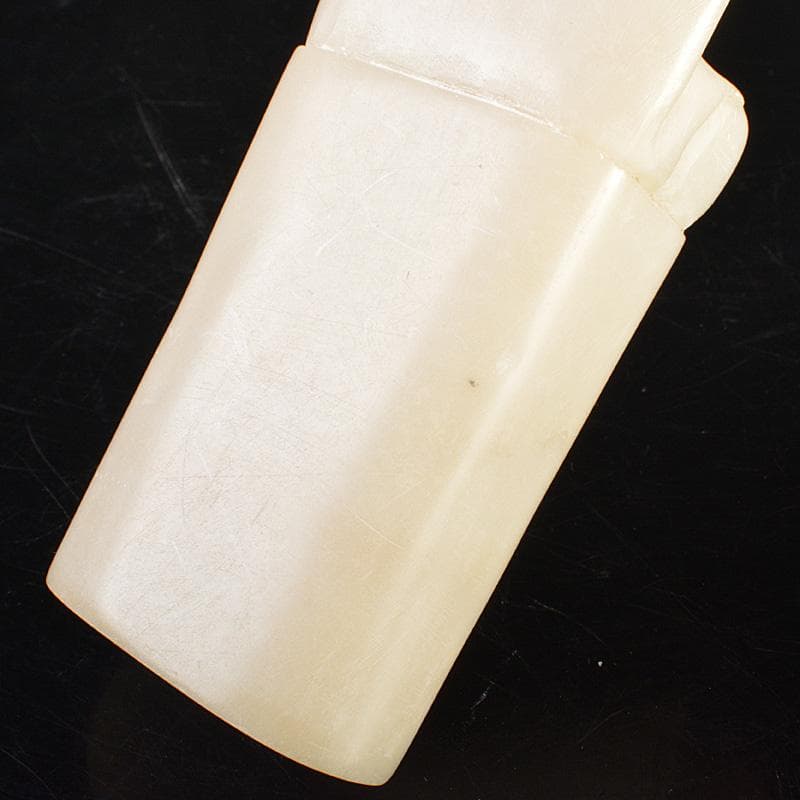 NM　中国玉石白玉彫刻　観音菩薩像仏像　印材重さ約425g　M　R6796