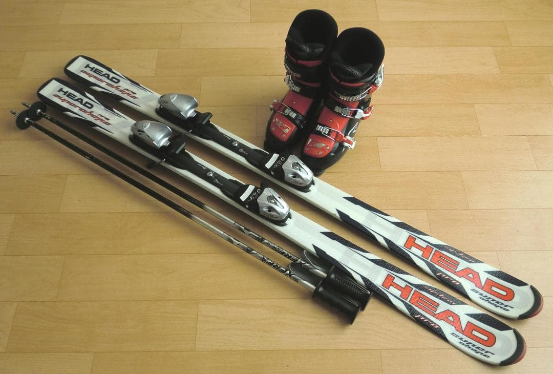 ■■送料無料■HEAD■ジュニア用スキー4点セット■板137靴24■WAX済■■