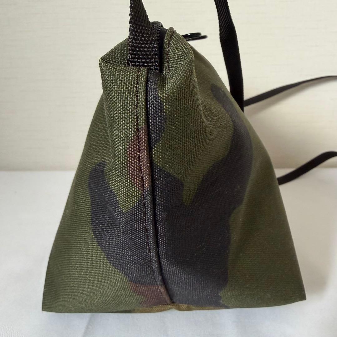 【美品】エルベシャプリエ　2885W コーデュラナイロン舟型ショルダーSカモフラ