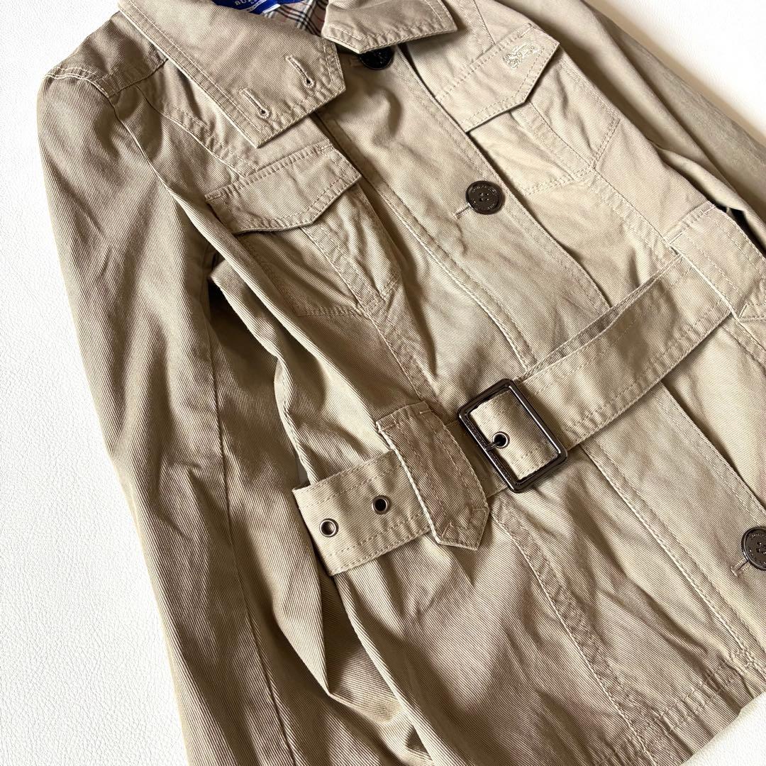 バーバリーブルーレーベル　ジャケット　ショートトレンチ　ホース刺繍　ベルト付き