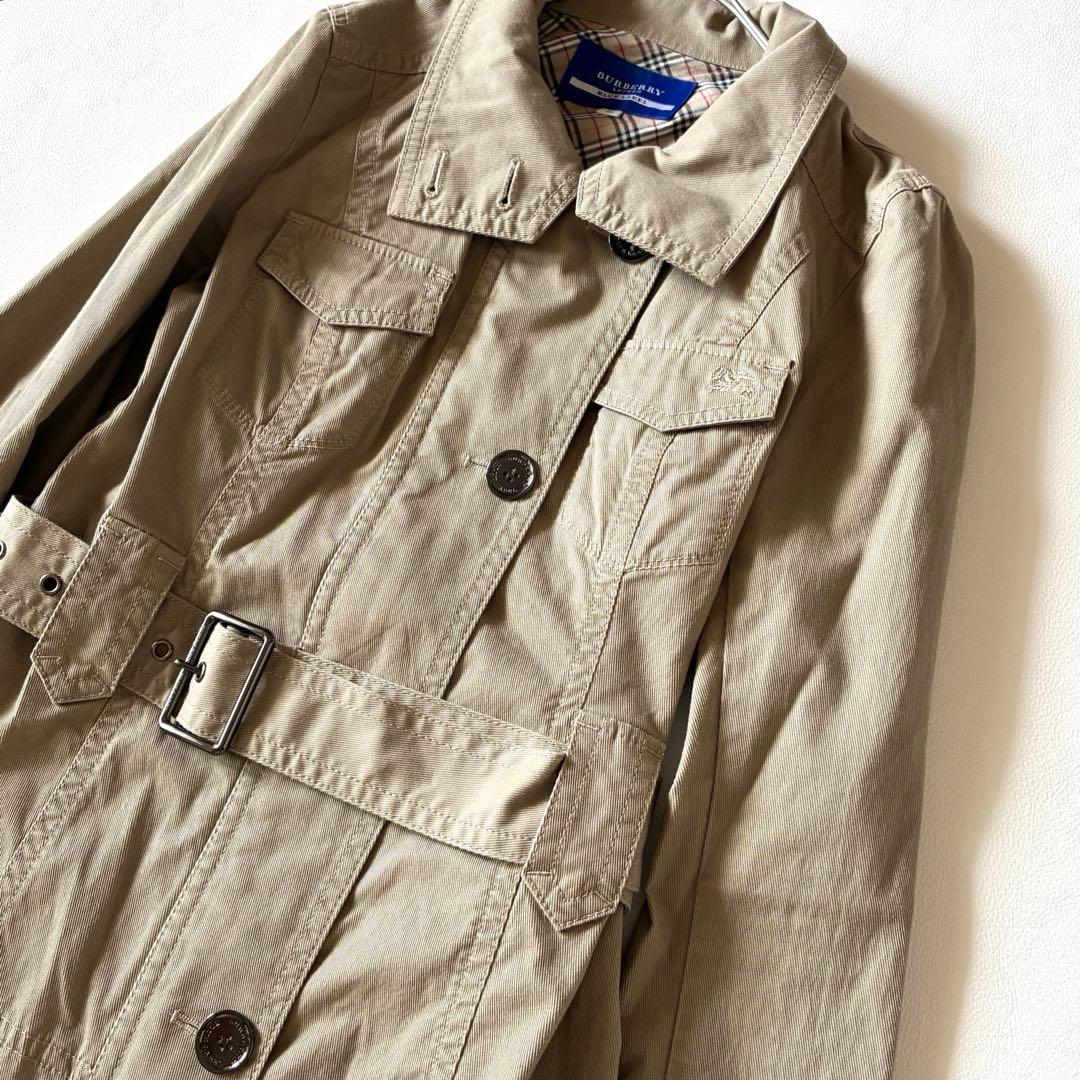 バーバリーブルーレーベル　ジャケット　ショートトレンチ　ホース刺繍　ベルト付き
