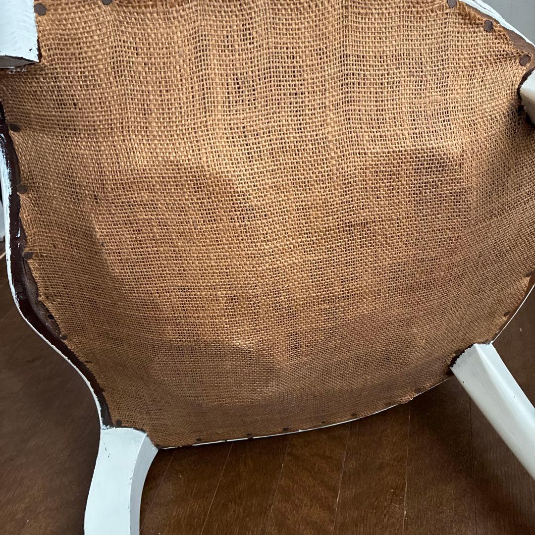 フレンチアンティーク　ペイントバルーンパックチェア　猫脚