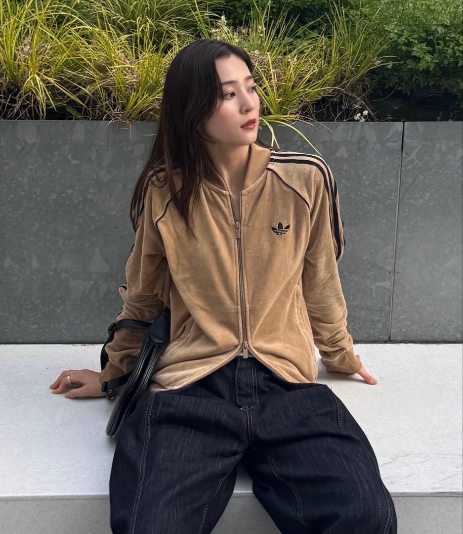 SST アディカラー ベロア ジャージ トラックジャケット アディダス　ブラウン