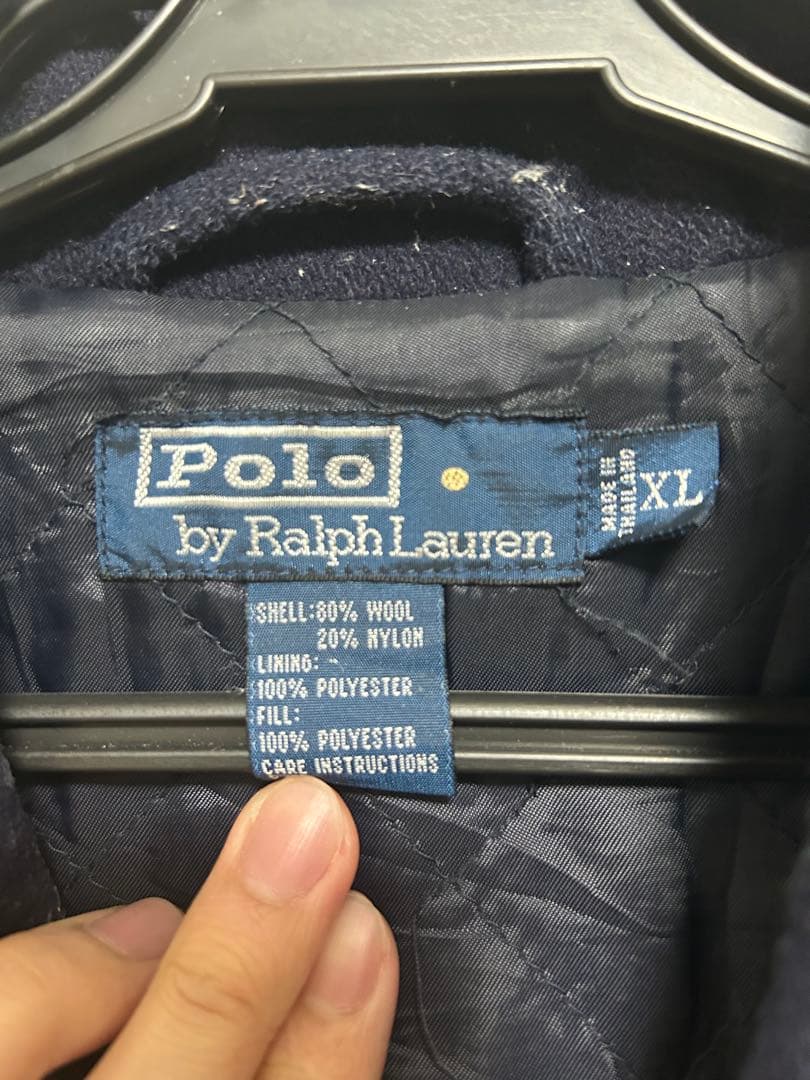 90’s ポロ ラルフローレン ウールジャケット ネイビー XL