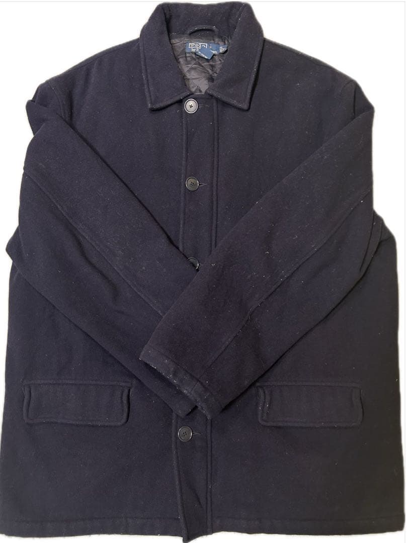 90’s ポロ ラルフローレン ウールジャケット ネイビー XL