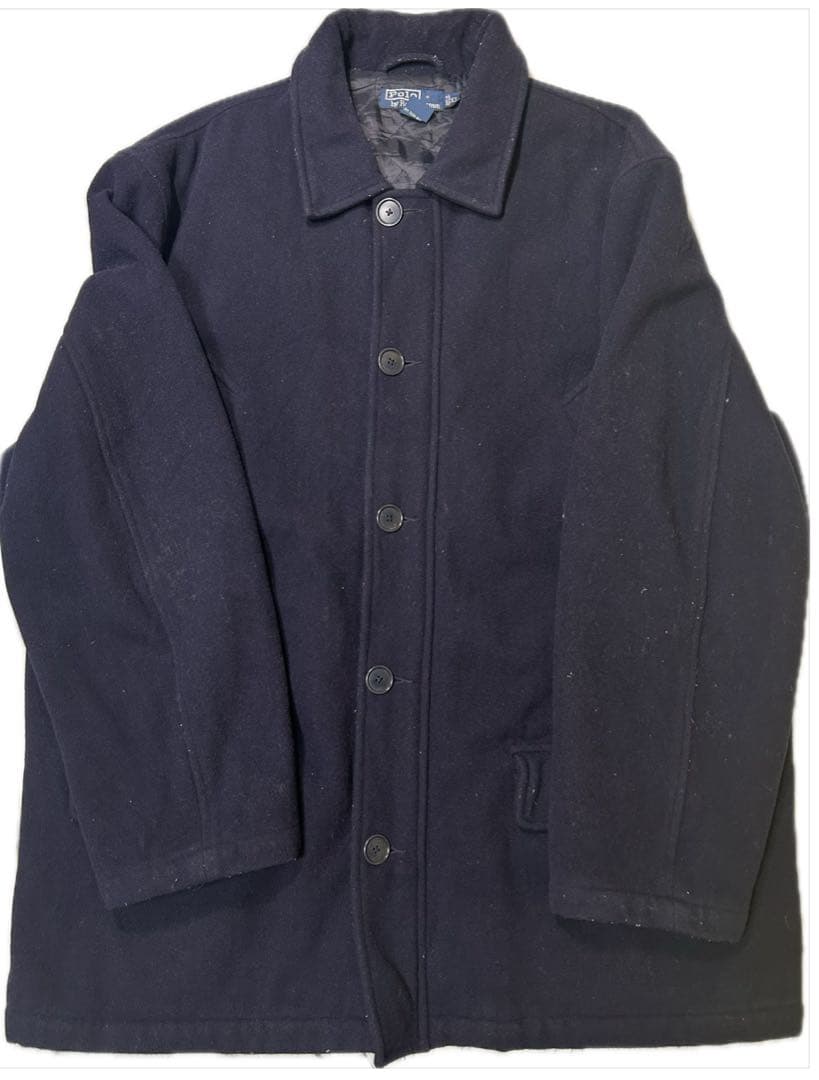 90’s ポロ ラルフローレン ウールジャケット ネイビー XL
