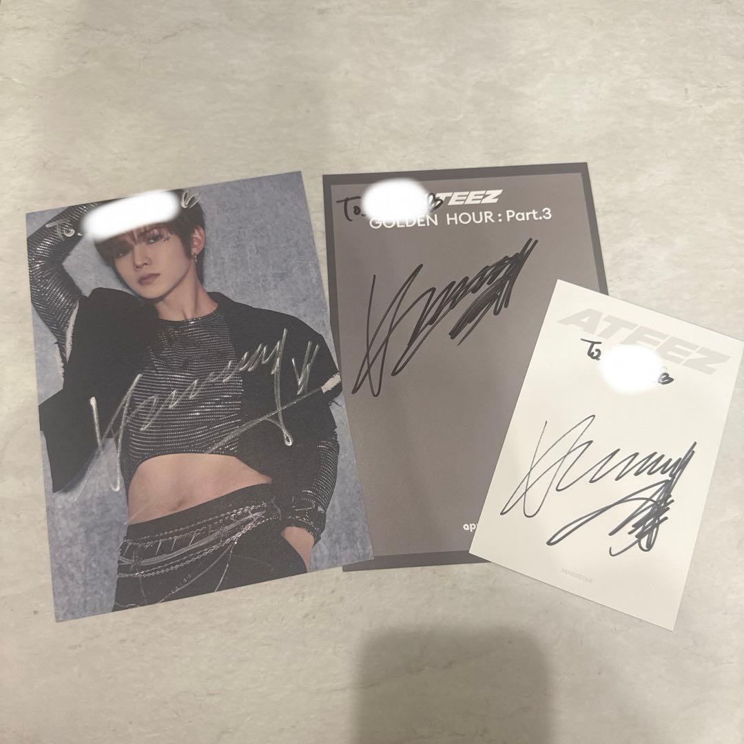 ATEEZ アチズ ヨサン 直筆サイン3枚セット