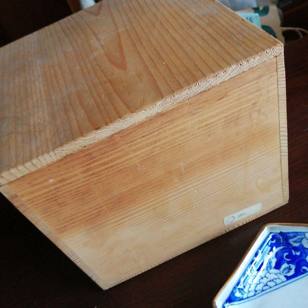 伊万里　染付茶縁六角皿　10枚　14cm　明治～大正期