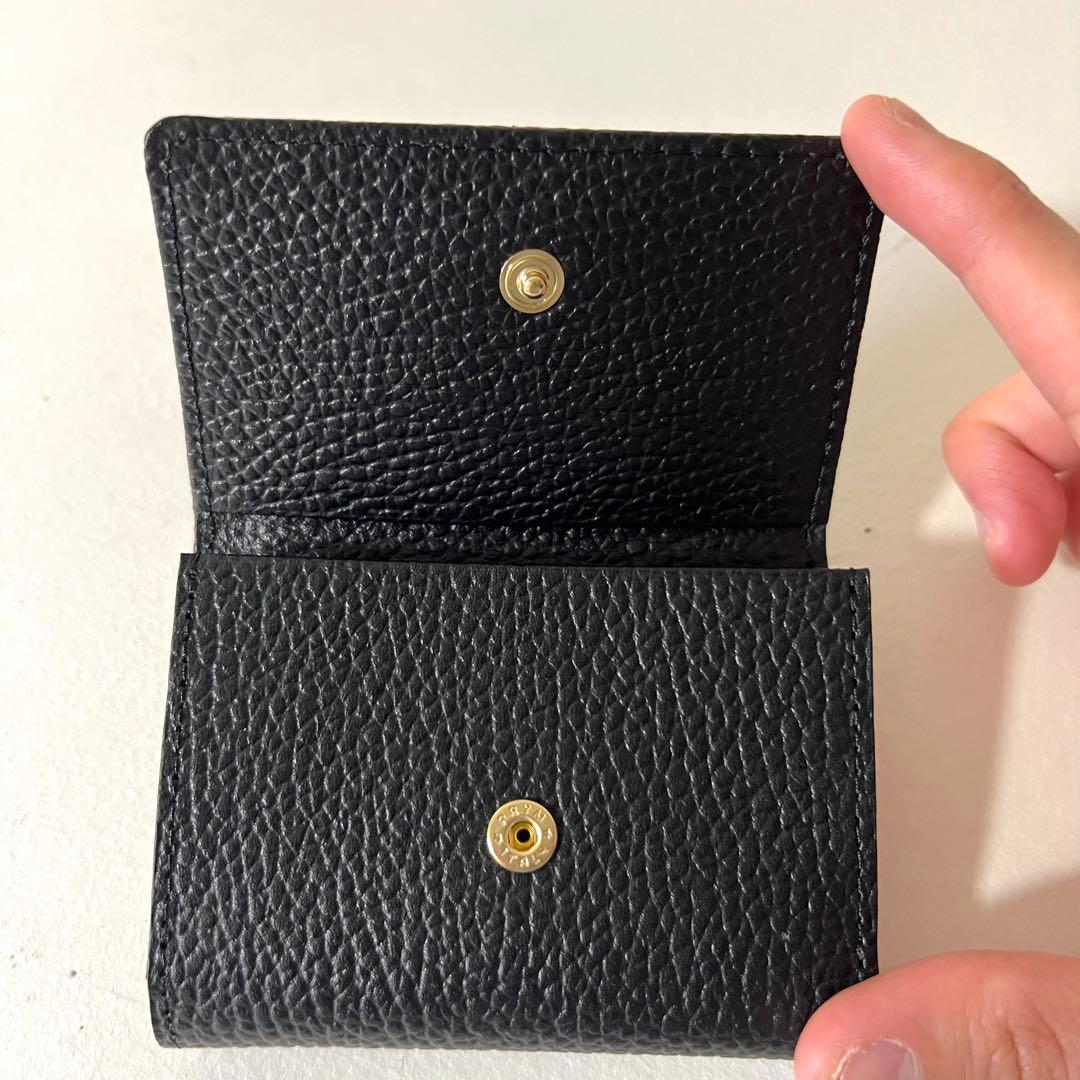 未使用品 ラシット モノグラム 3つ折り財布 ブラック 黒 レザー カード 箱付