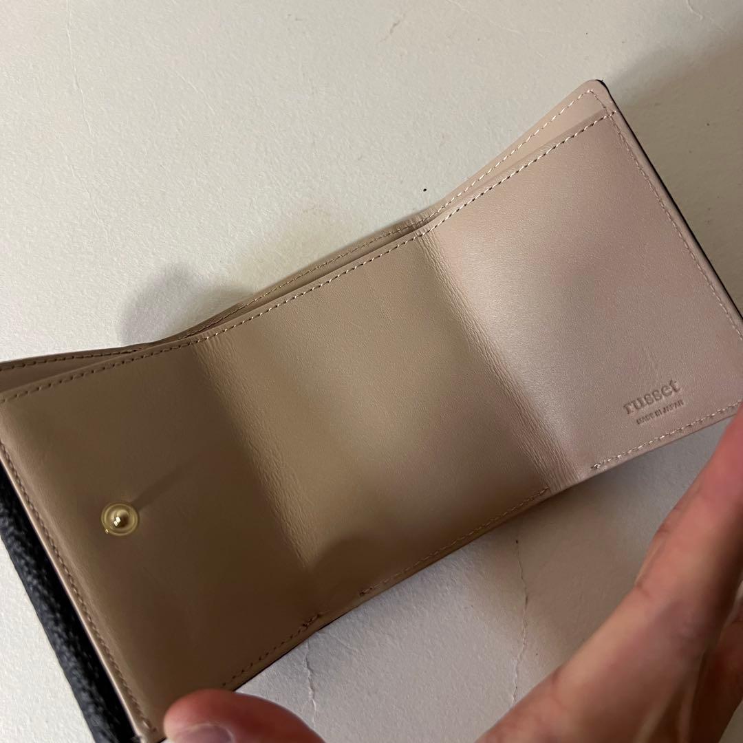 未使用品 ラシット モノグラム 3つ折り財布 ブラック 黒 レザー カード 箱付