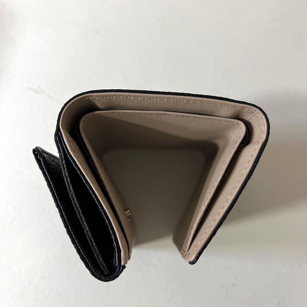 未使用品 ラシット モノグラム 3つ折り財布 ブラック 黒 レザー カード 箱付