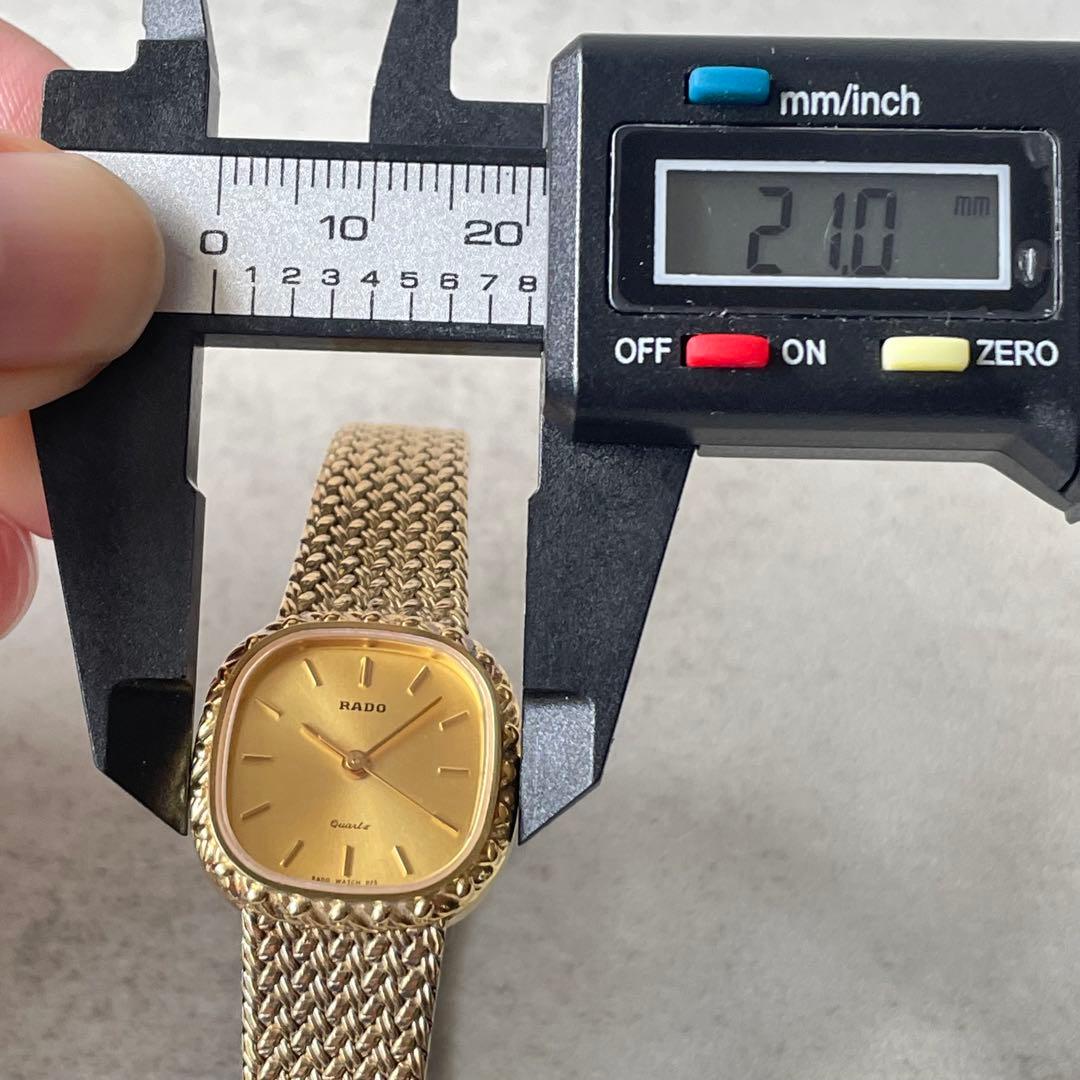 稼働品　RADO ラドー　ゴールドメッシュ　スクエア　腕時計　ドレス