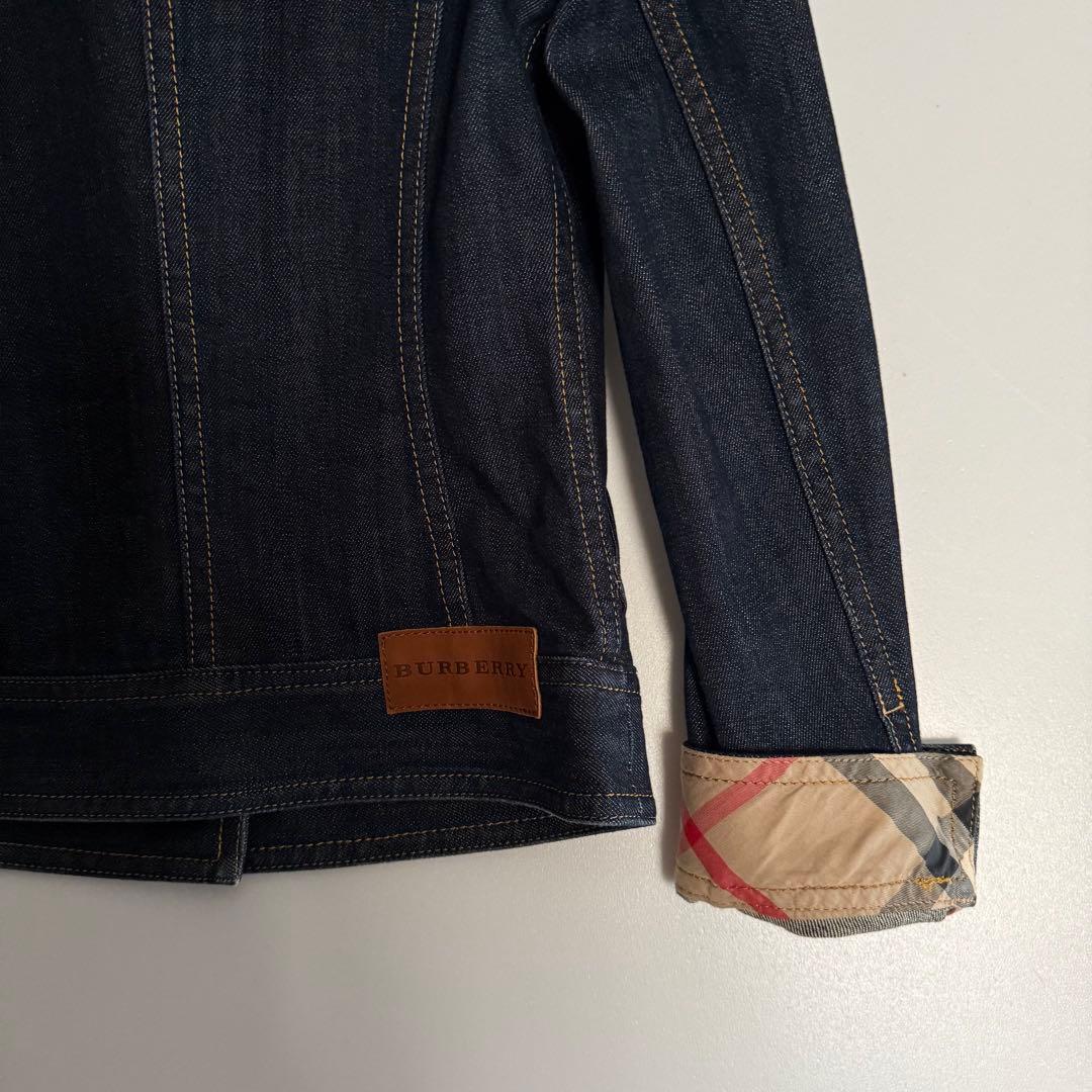 廃盤 美品　バーバリーロンドン　デニムジャケット ノバチェック裏地 革ロゴ 38
