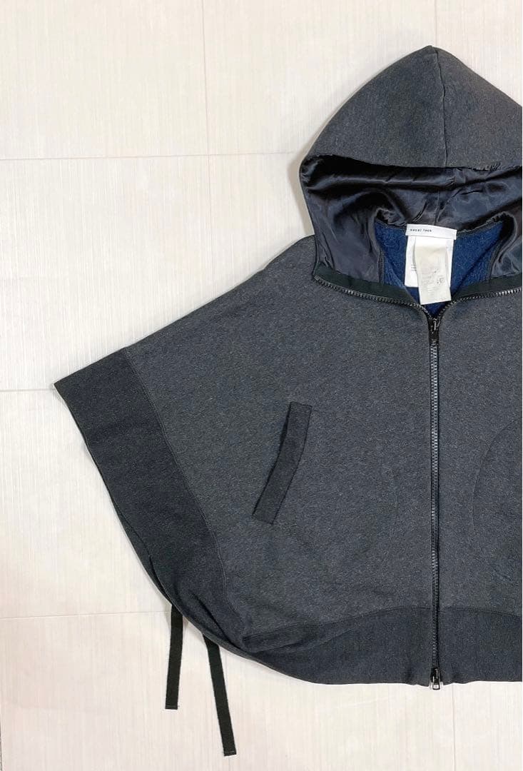 sacai luck サカイラック ポンチョ ケープコート フード付き