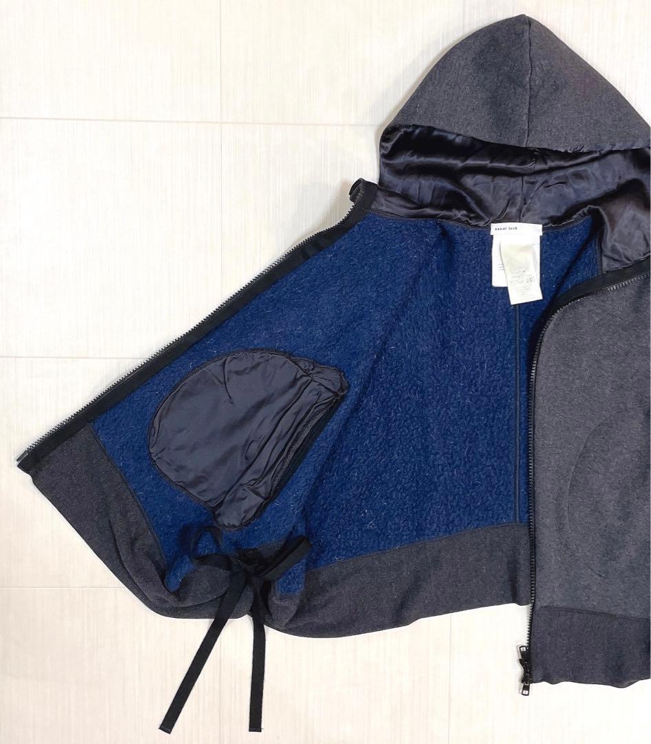 sacai luck サカイラック ポンチョ ケープコート フード付き