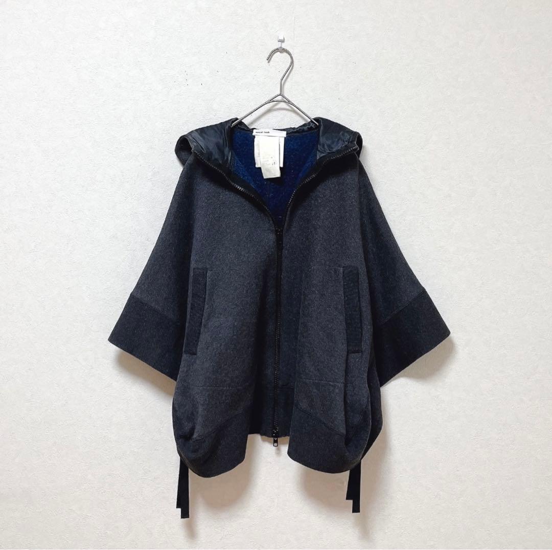 sacai luck サカイラック ポンチョ ケープコート フード付き
