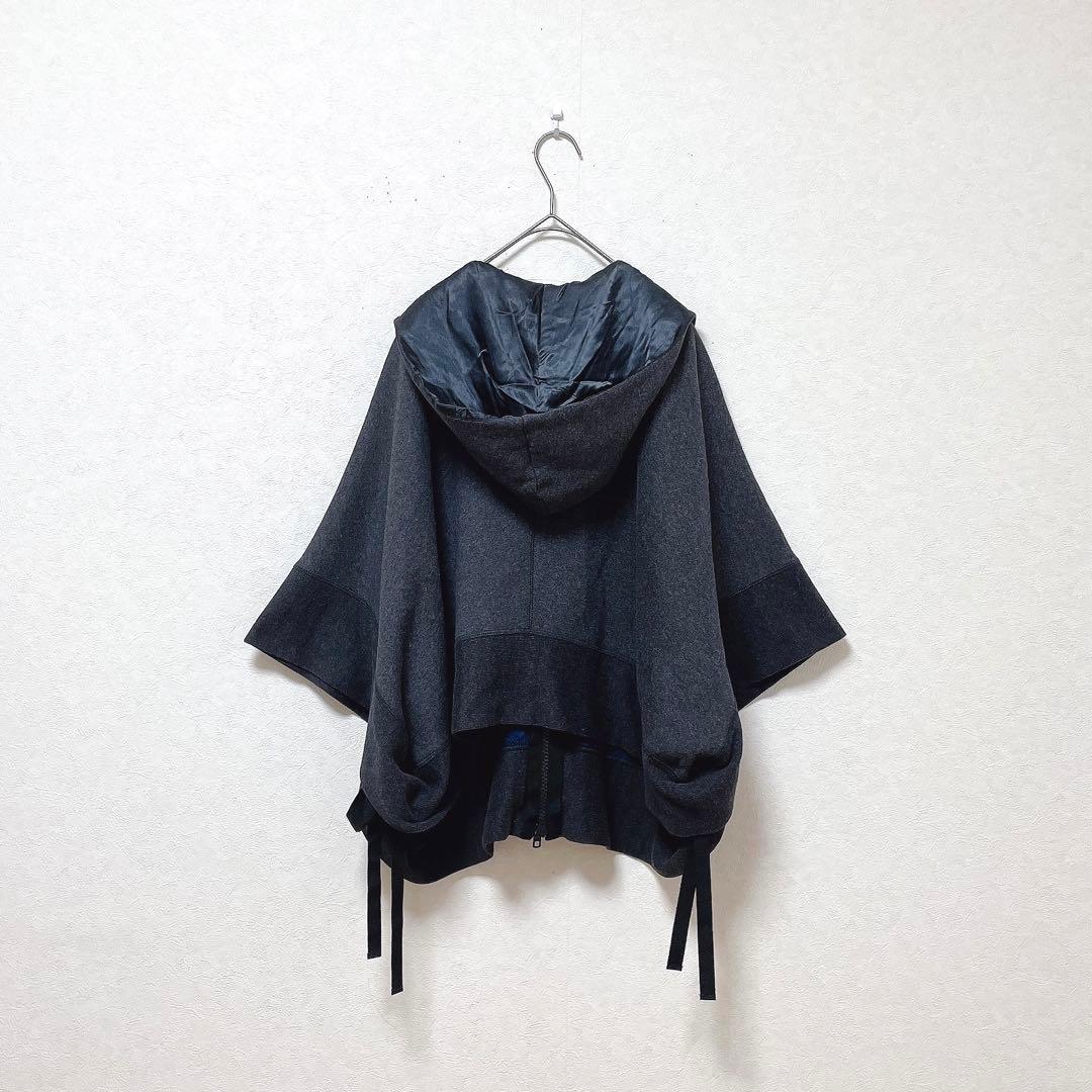 sacai luck サカイラック ポンチョ ケープコート フード付き