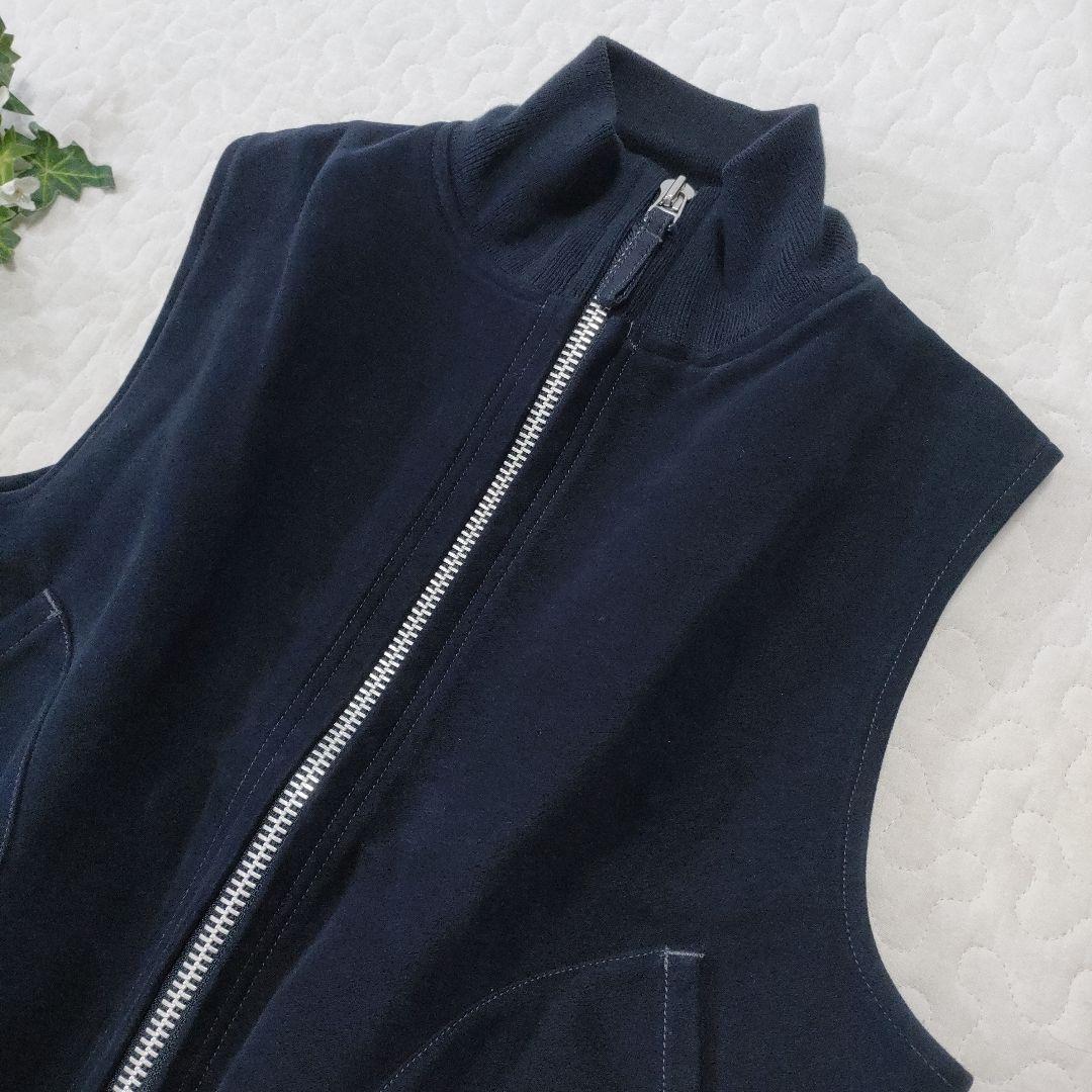 45R　現行タグ　中綿ベスト　コットン　起毛感あり◎　ネイビー　刺繍　3