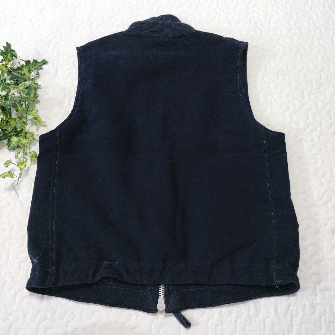 45R　現行タグ　中綿ベスト　コットン　起毛感あり◎　ネイビー　刺繍　3