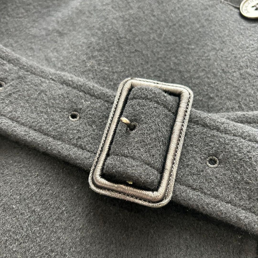 【極美品】BURBERRYLONDON Pコート　アンゴラ ノバチェック 黒38