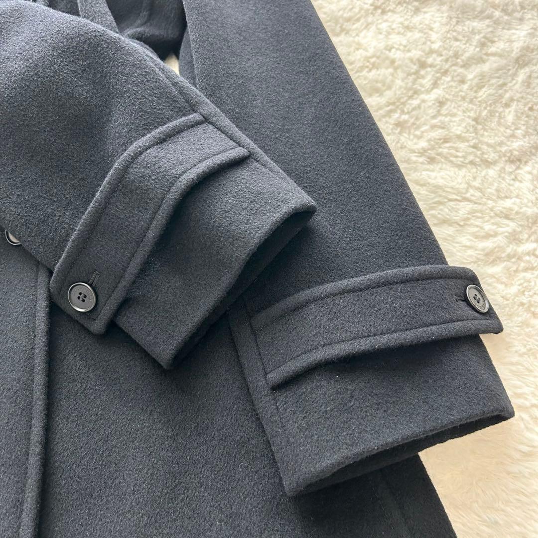 【極美品】BURBERRYLONDON Pコート　アンゴラ ノバチェック 黒38