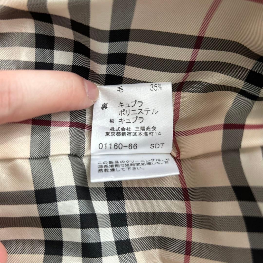 【極美品】BURBERRYLONDON Pコート　アンゴラ ノバチェック 黒38