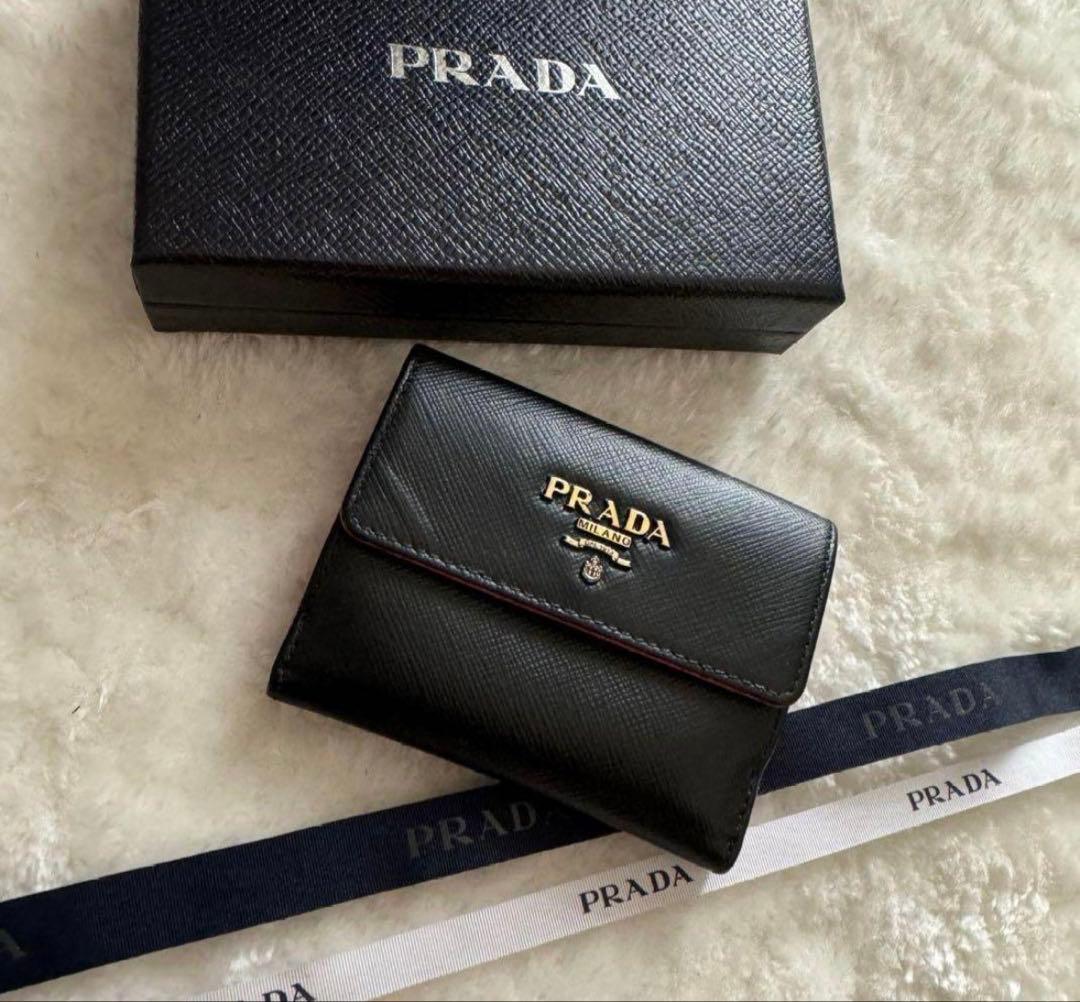 PRADA 財布 ブラック/ピンク