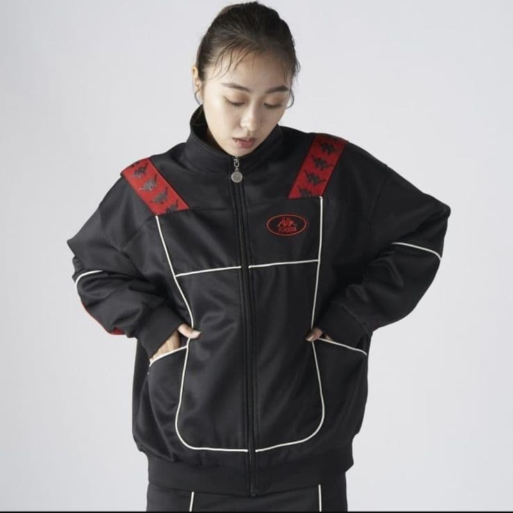 ☘️新品 カッパ Kappa トラックジャケット ジャージ ユニセックス 黒 L