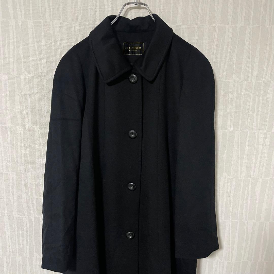 【極美品 St. ALMEIDA】カシミヤ100% ロングコート 黒 M