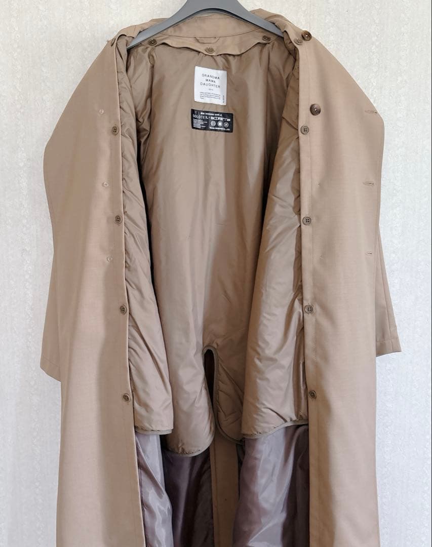 【極美品】グランマママドーター 中綿ライナー付き ギャバワイドトレンチコート