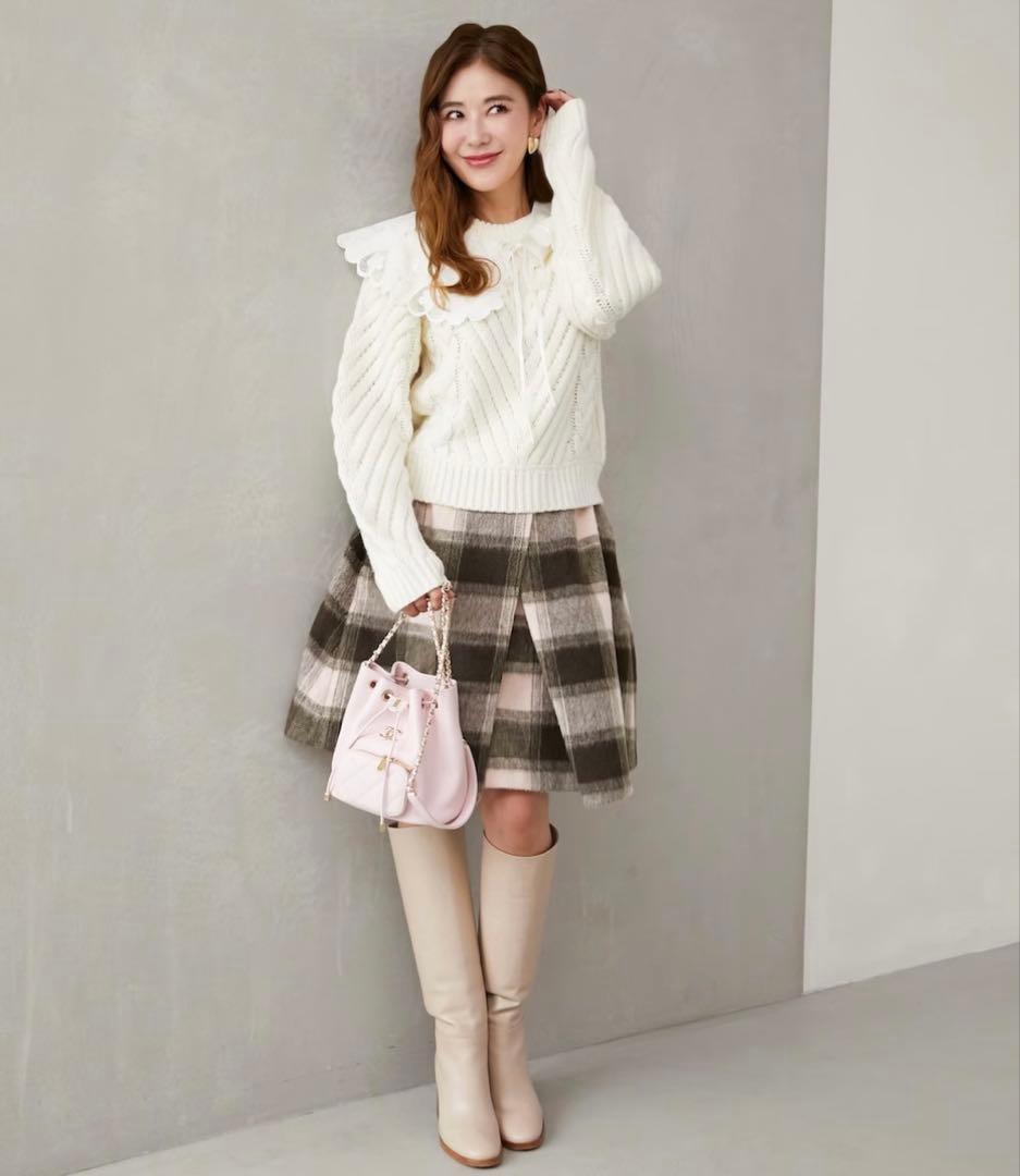 新品タグ付♡ シャギーブロックチェックスカート obli オブリ OBLI