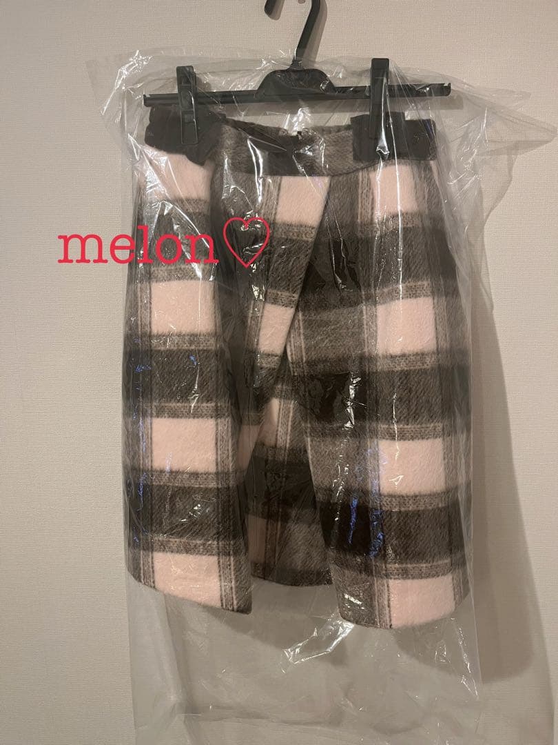 新品タグ付♡ シャギーブロックチェックスカート obli オブリ OBLI