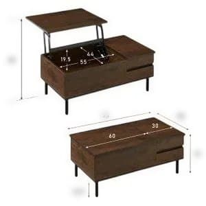 [値引き中]天板昇降式ローテーブル 幅90cm