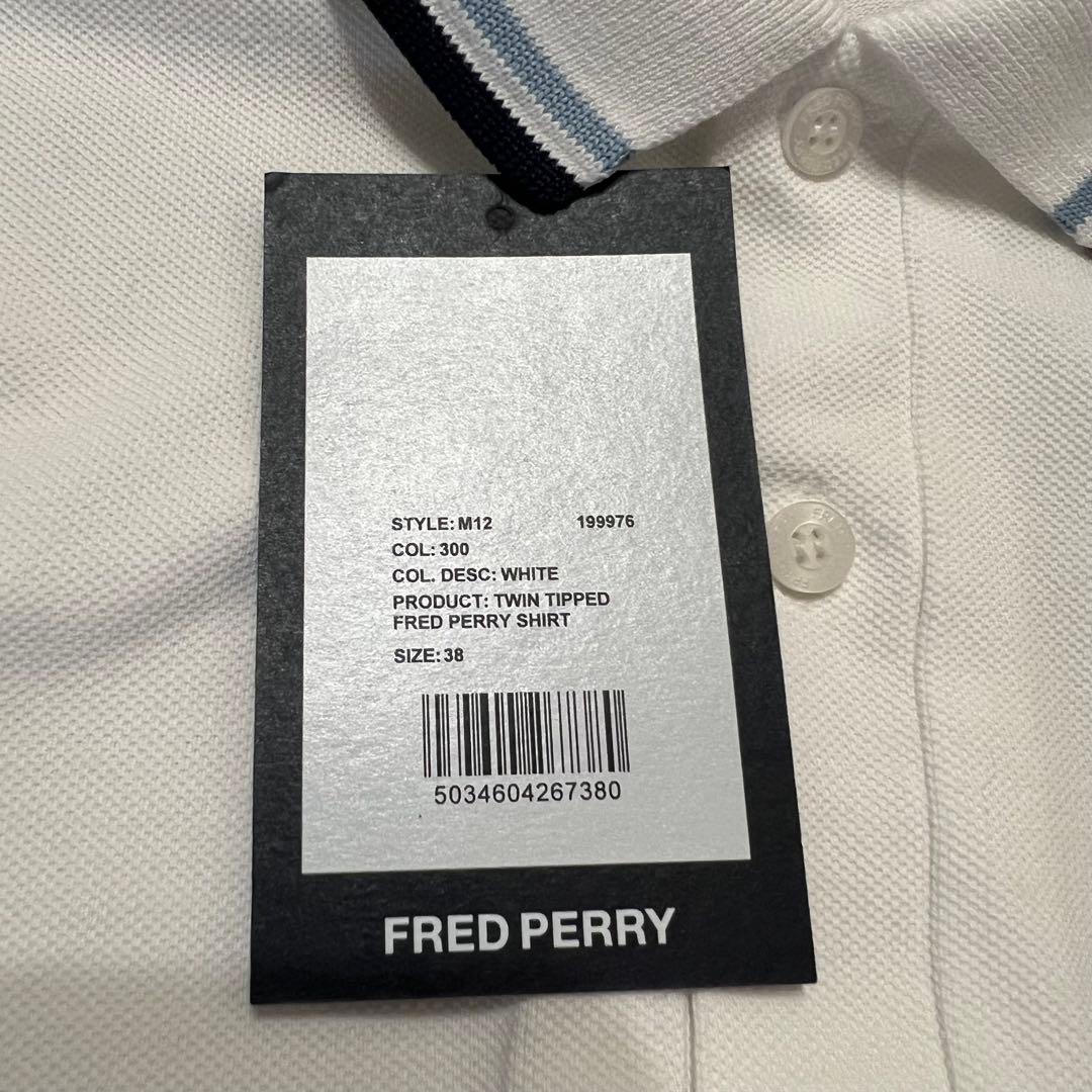 フレッドペリー M12 ホワイト ポロシャツ 38