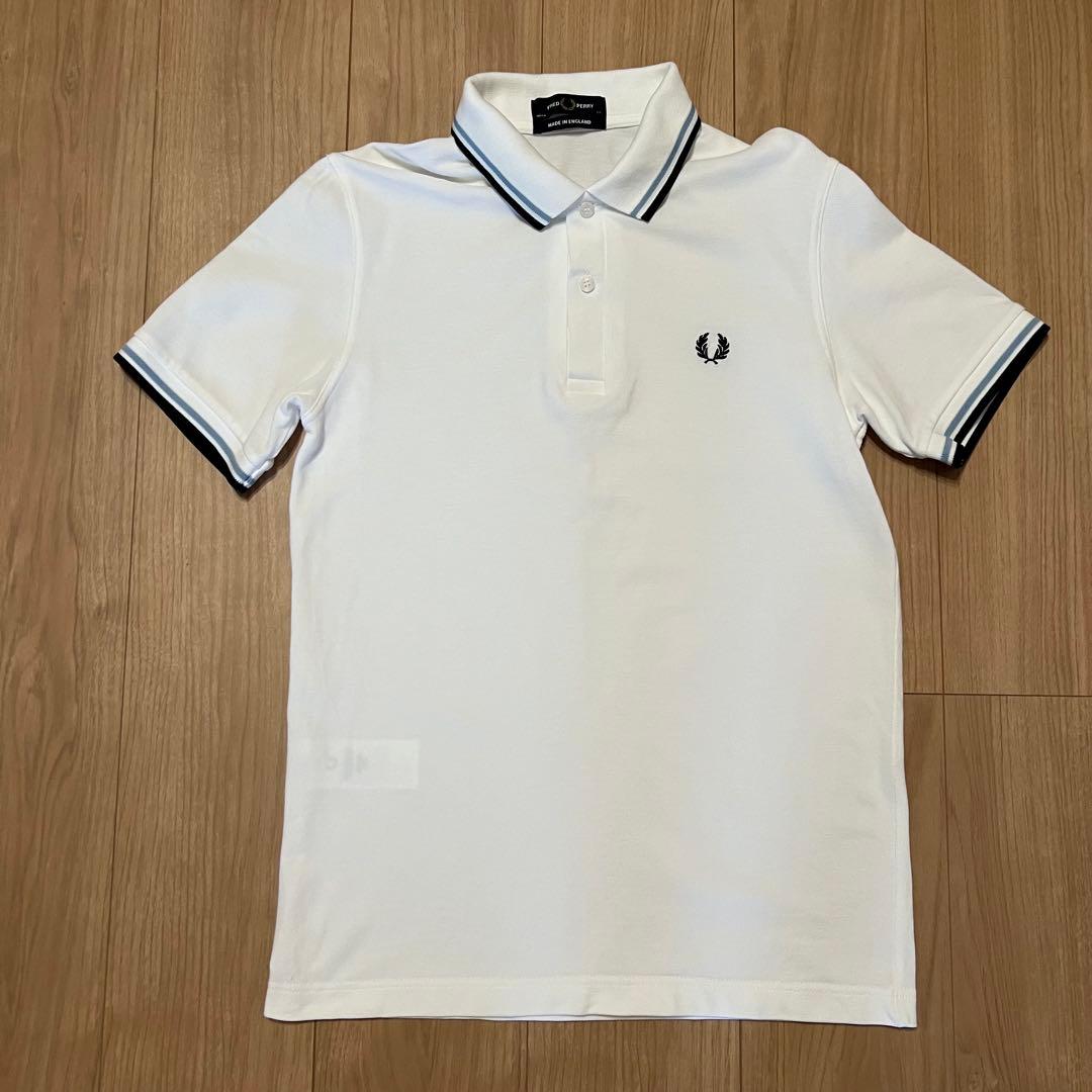 フレッドペリー M12 ホワイト ポロシャツ 38