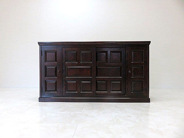 北海道民芸家具 樺無垢材下駄箱　W150cm　　シューズボックス　※変色あり