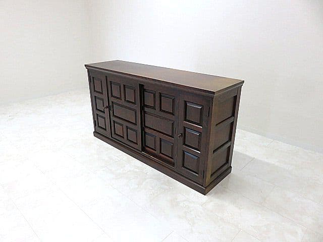 北海道民芸家具 樺無垢材下駄箱　W150cm　　シューズボックス　※変色あり