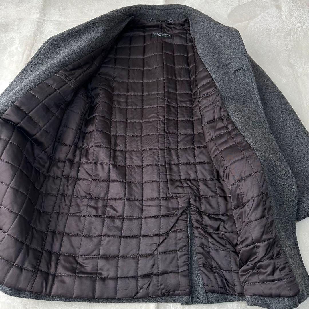 vintage YSL イヴサンローラン ウールコート ロングコート グレー