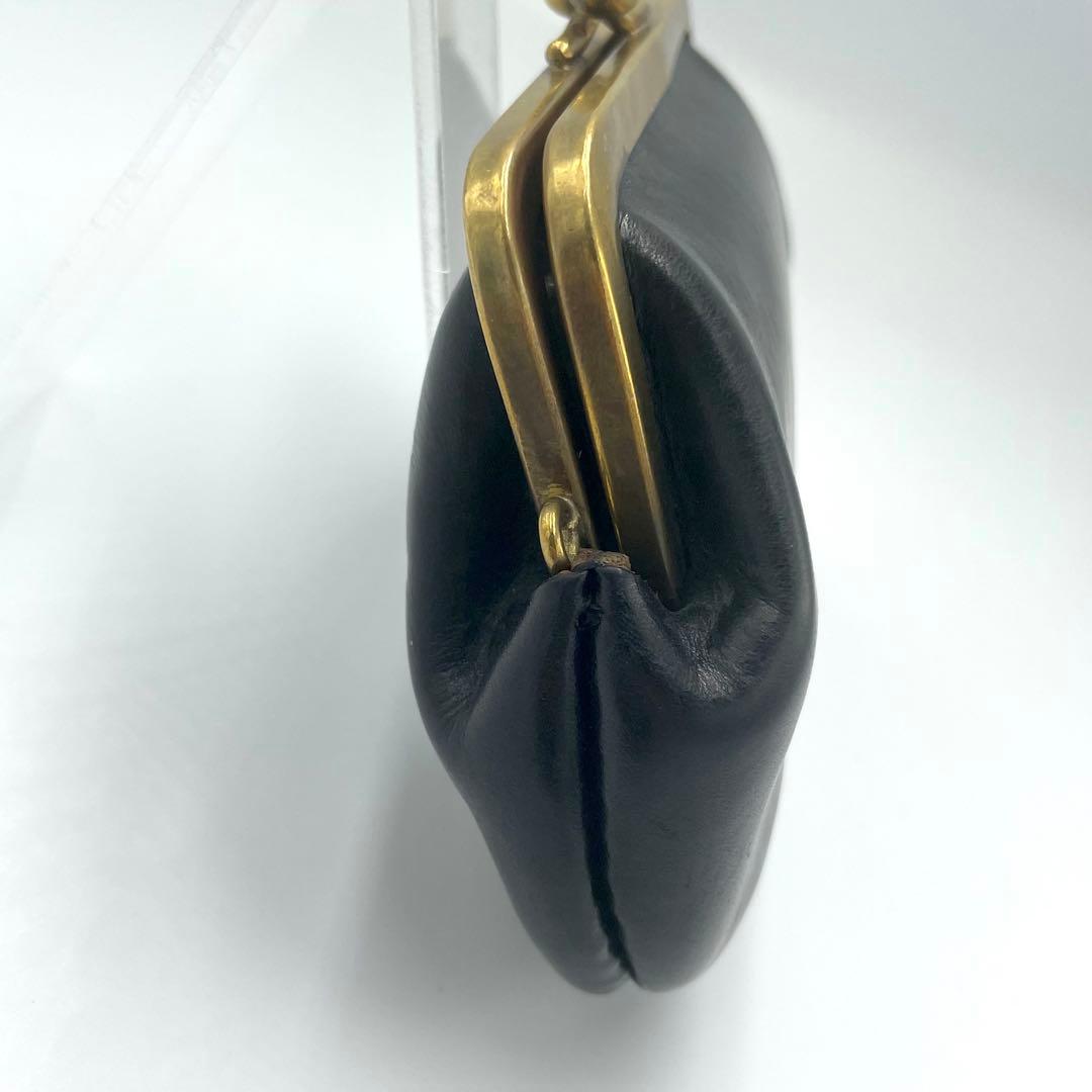 N25 コンパクトウォレット 財布 がま口 レザー ブラック