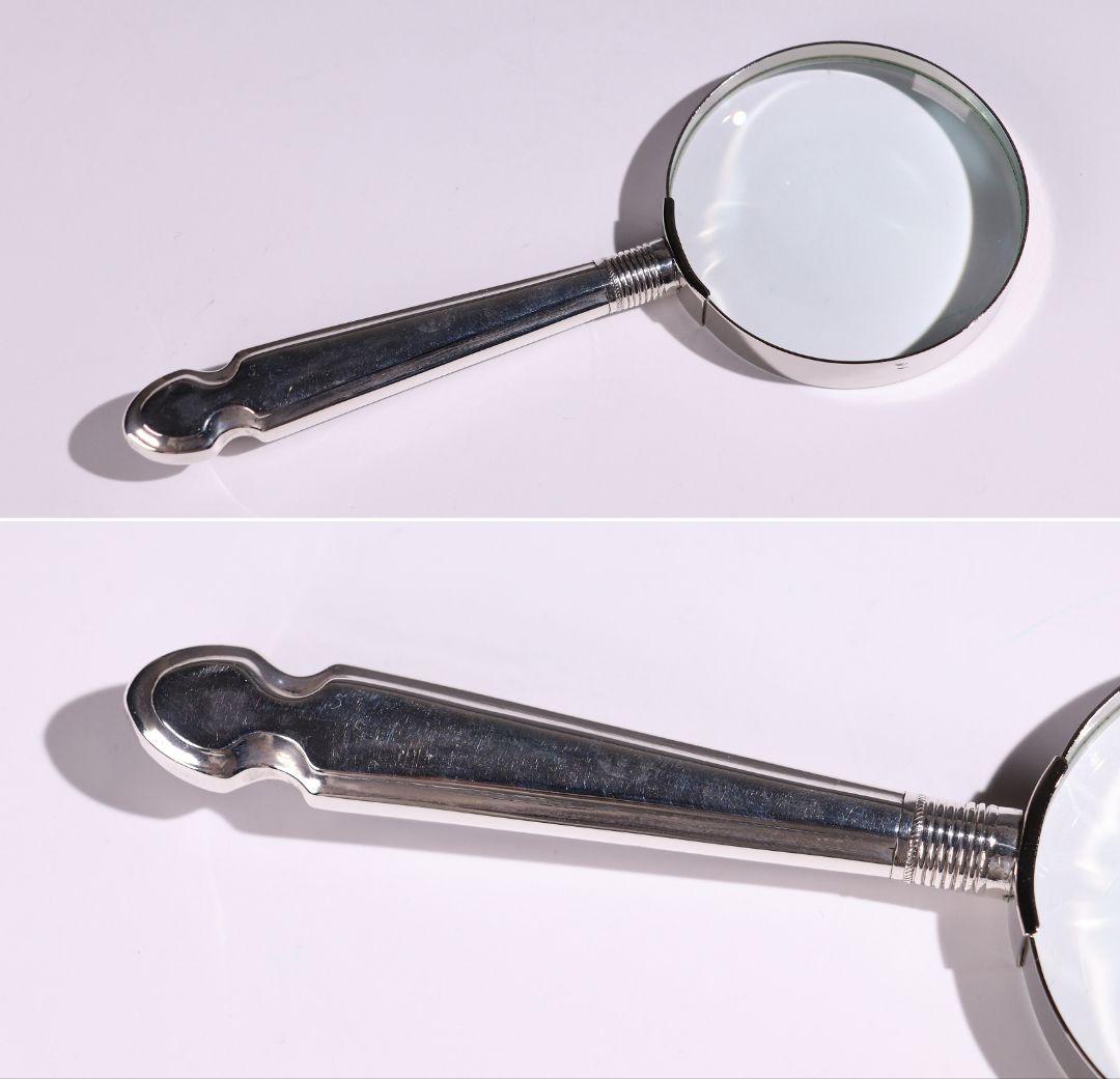 CD74 英国アンティーク純銀製拡大ルーペ 虫眼鏡 スターリングシルバー925