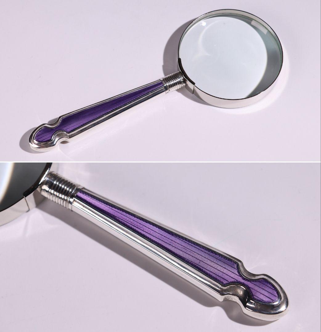 CD74 英国アンティーク純銀製拡大ルーペ 虫眼鏡 スターリングシルバー925