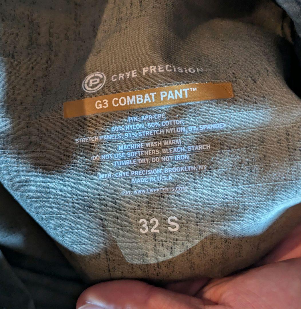 実物　crye precision g3コンバットパンツ　32ｓ