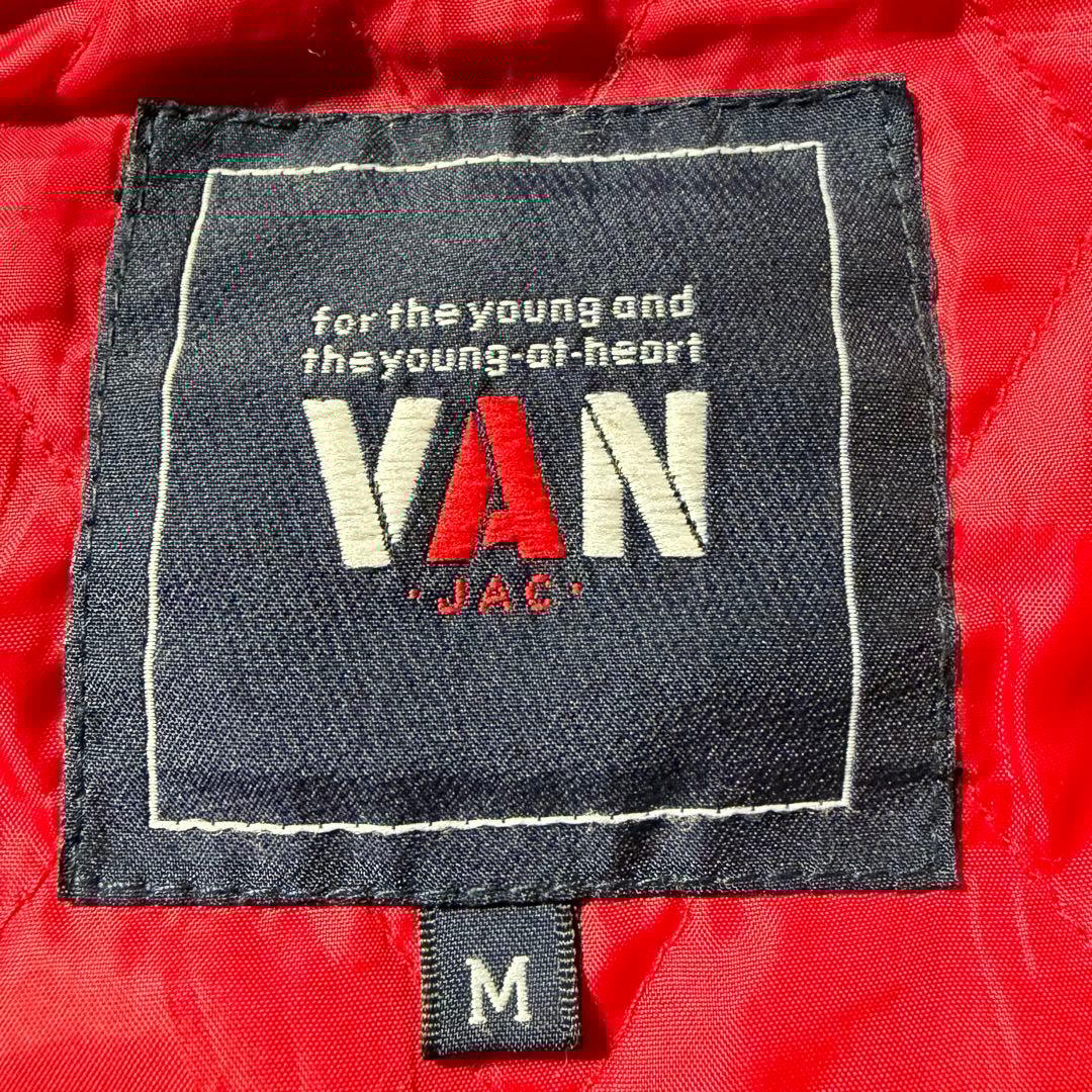 極美品■VAN JACKET スタジャン　フルデコ　袖レザー　ワッペン　M