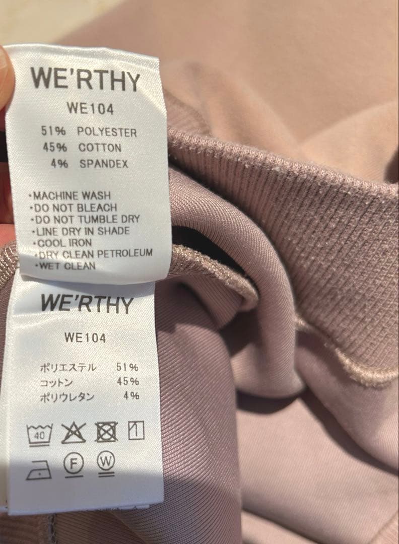 ワーシー WERTHY 野沢和香 SWEATHOODIE ピンク　パーカーフード