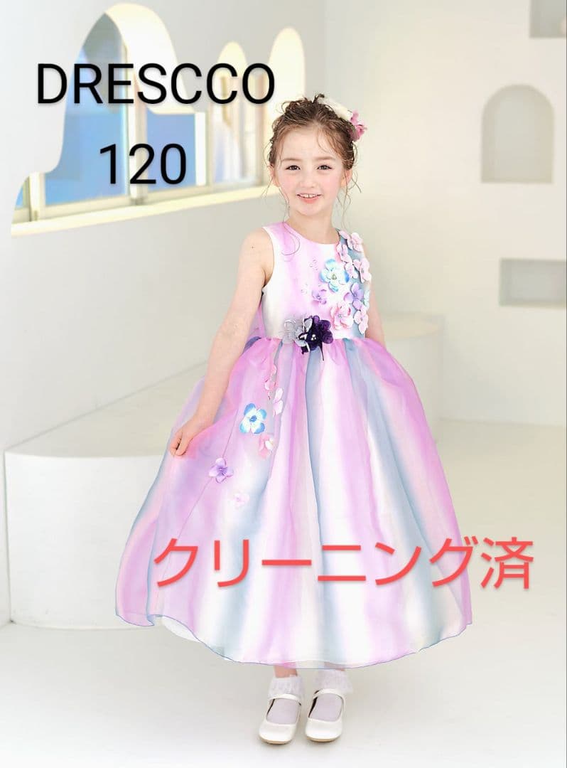 DRESCCO グラデーションパープルオーガンジーロングドレス