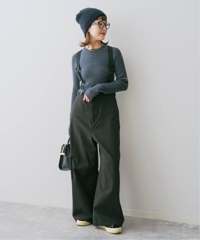 スピックアンドスパン　サスペンダー付きワーカーパンツ　38