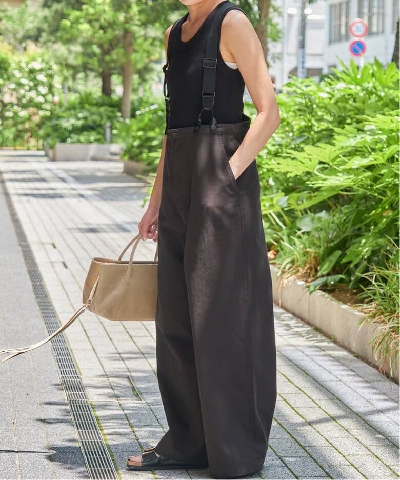 スピックアンドスパン　サスペンダー付きワーカーパンツ　38