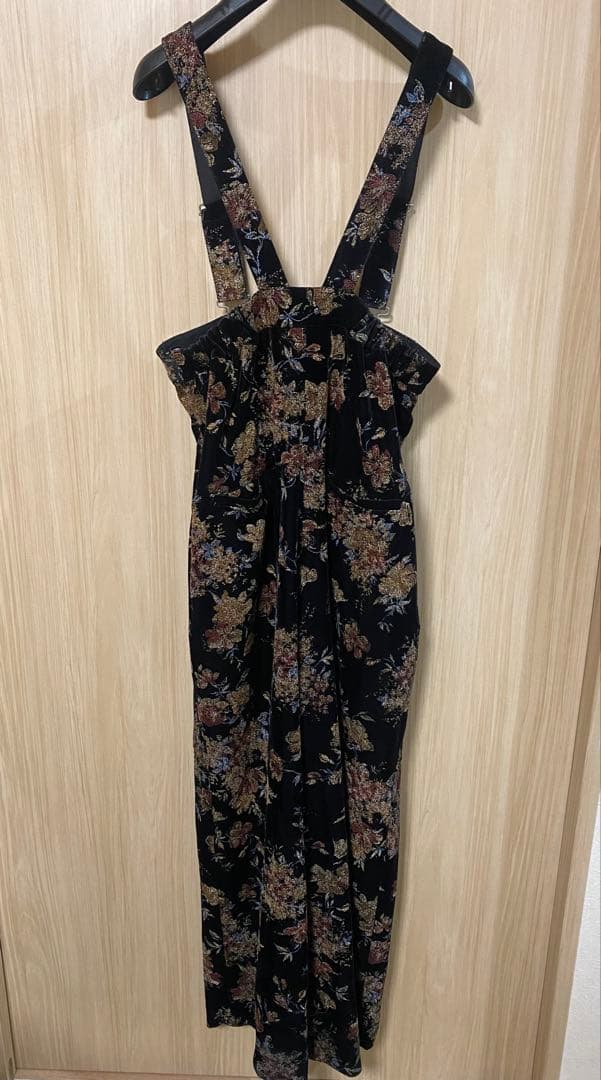 サロペット・オーバーオール・オールインワン Ameri FLOWER PRINT VELOUR PANTS
